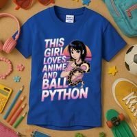 This Loves Anime Ball Python Snake Pet Ball Python Great Gift Kids T-Shirt thumb 3