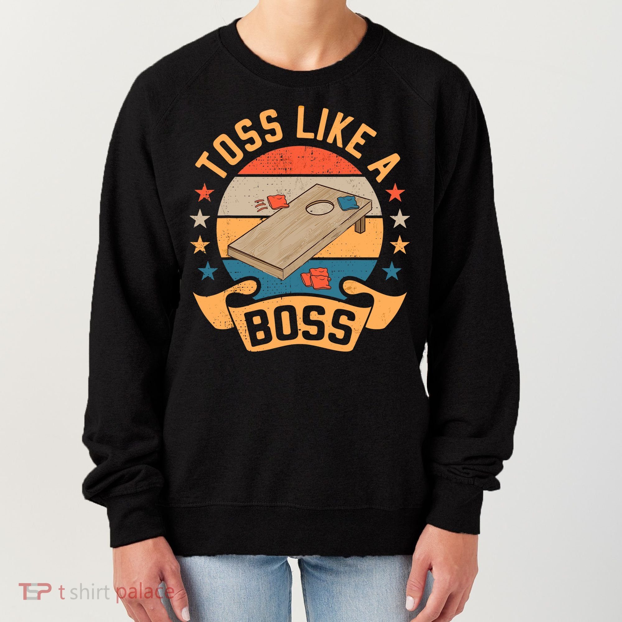 Toss Like A Boss Cornhole Champion Bean Bag Toss Game Women's Sweatshirt