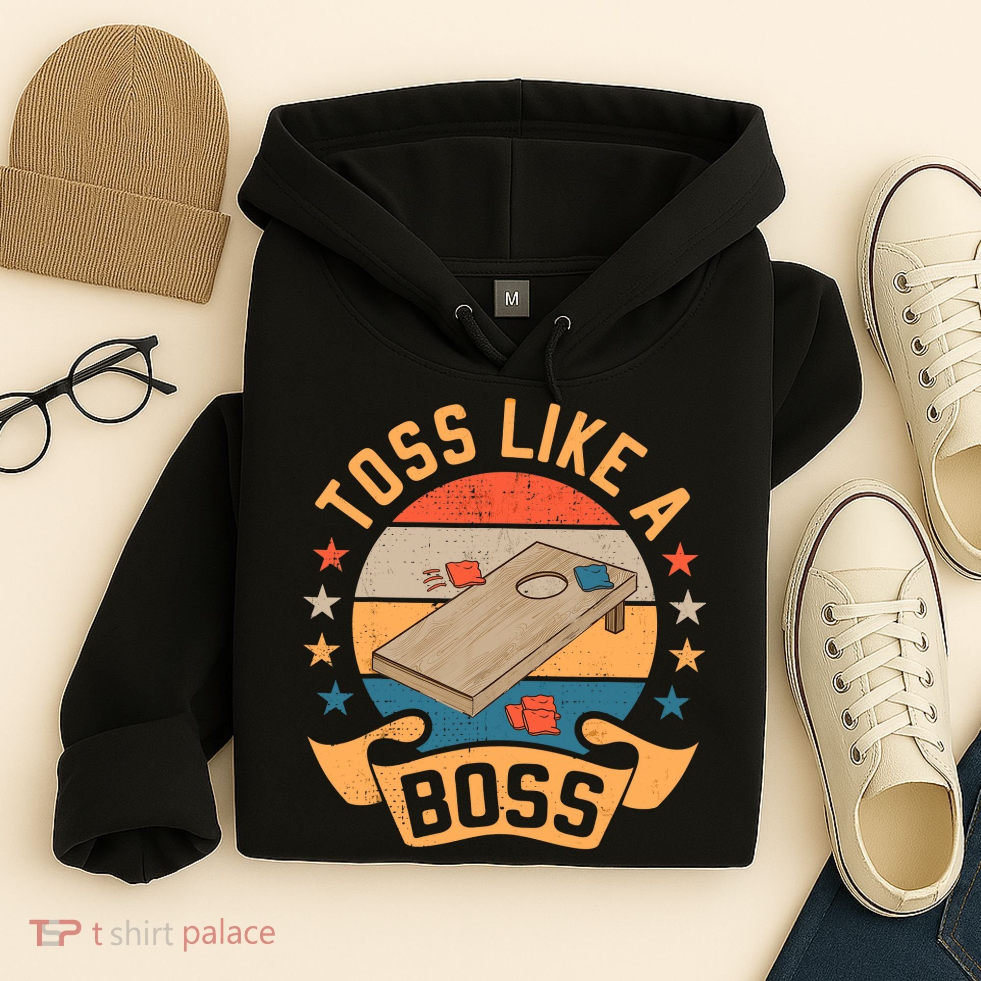 Toss Like A Boss Cornhole Champion Bean Bag Toss Game Hoodie