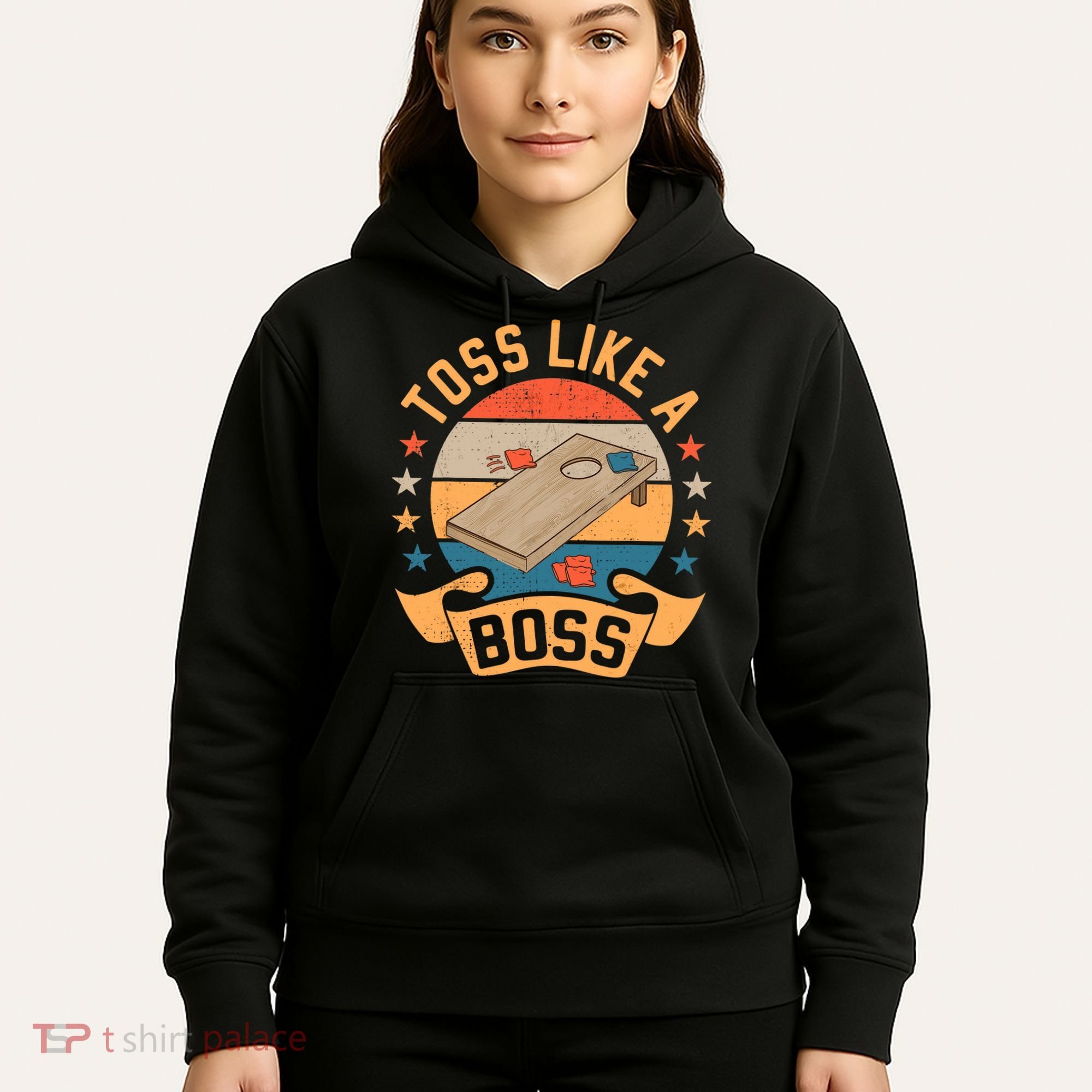 Toss Like A Boss Cornhole Champion Bean Bag Toss Game Hoodie