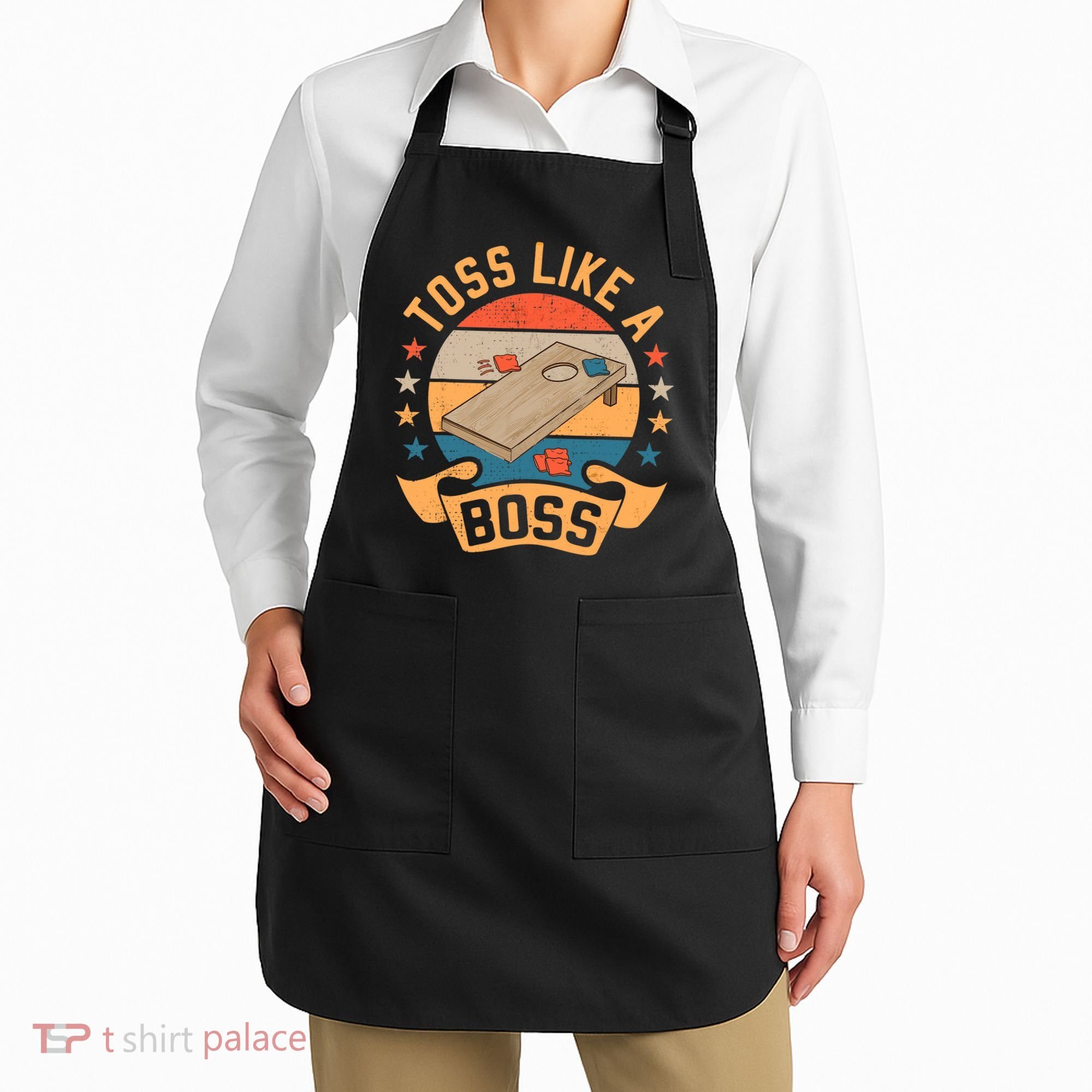 Toss Like A Boss Cornhole Champion Bean Bag Toss Game Apron