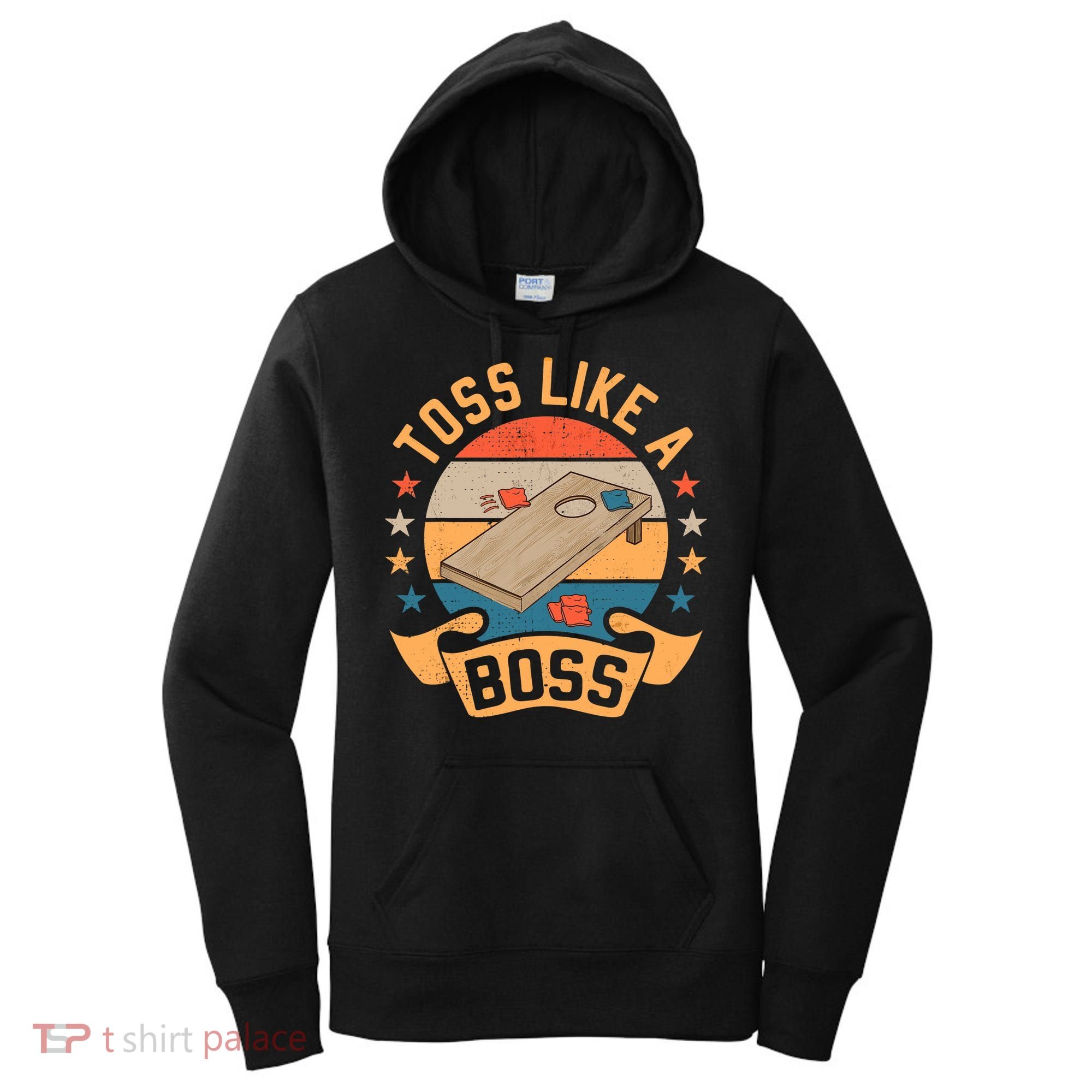 Toss Like A Boss Cornhole Champion Bean Bag Toss Game Women's Hoodie