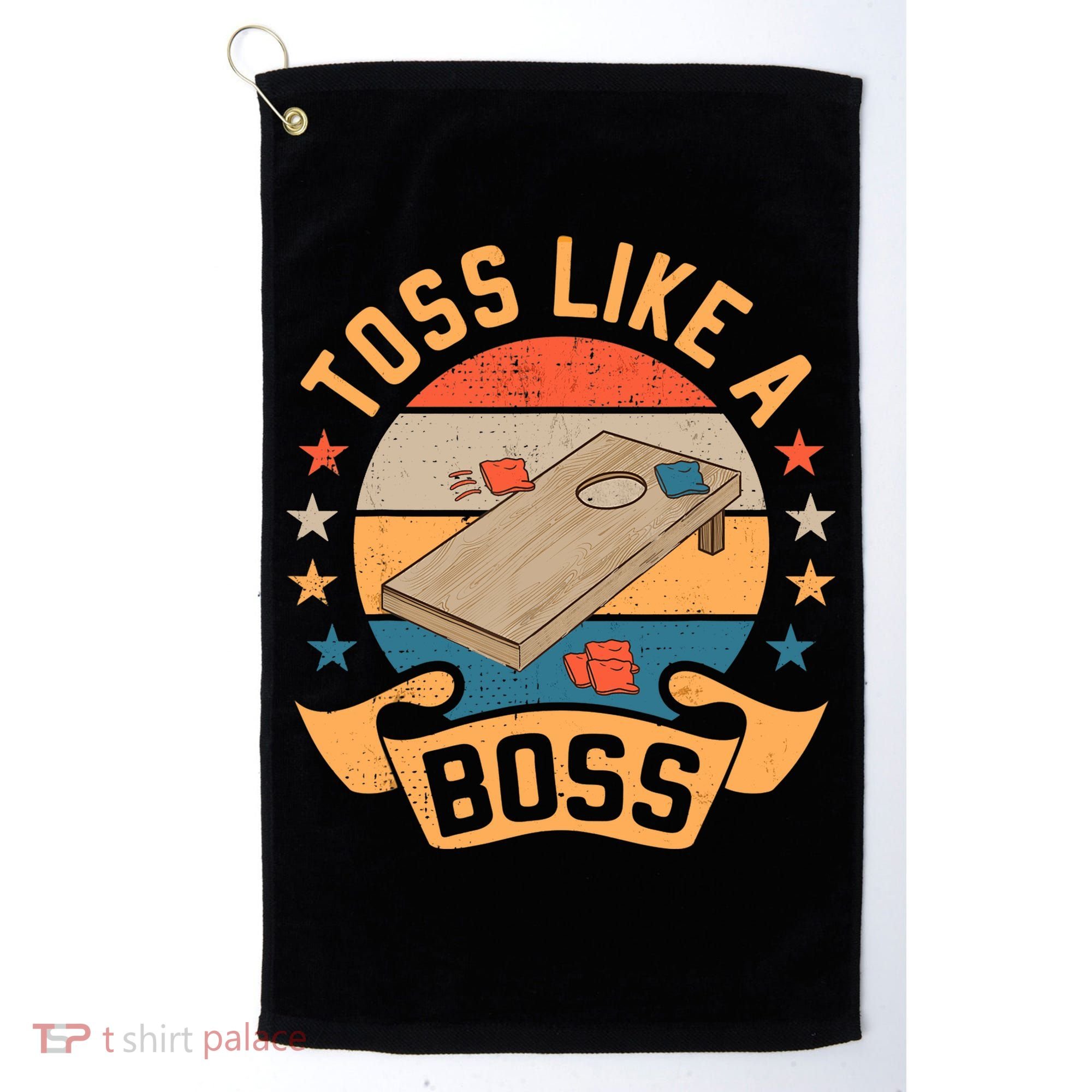 Toss Like A Boss Cornhole Champion Bean Bag Toss Game Golf Towel