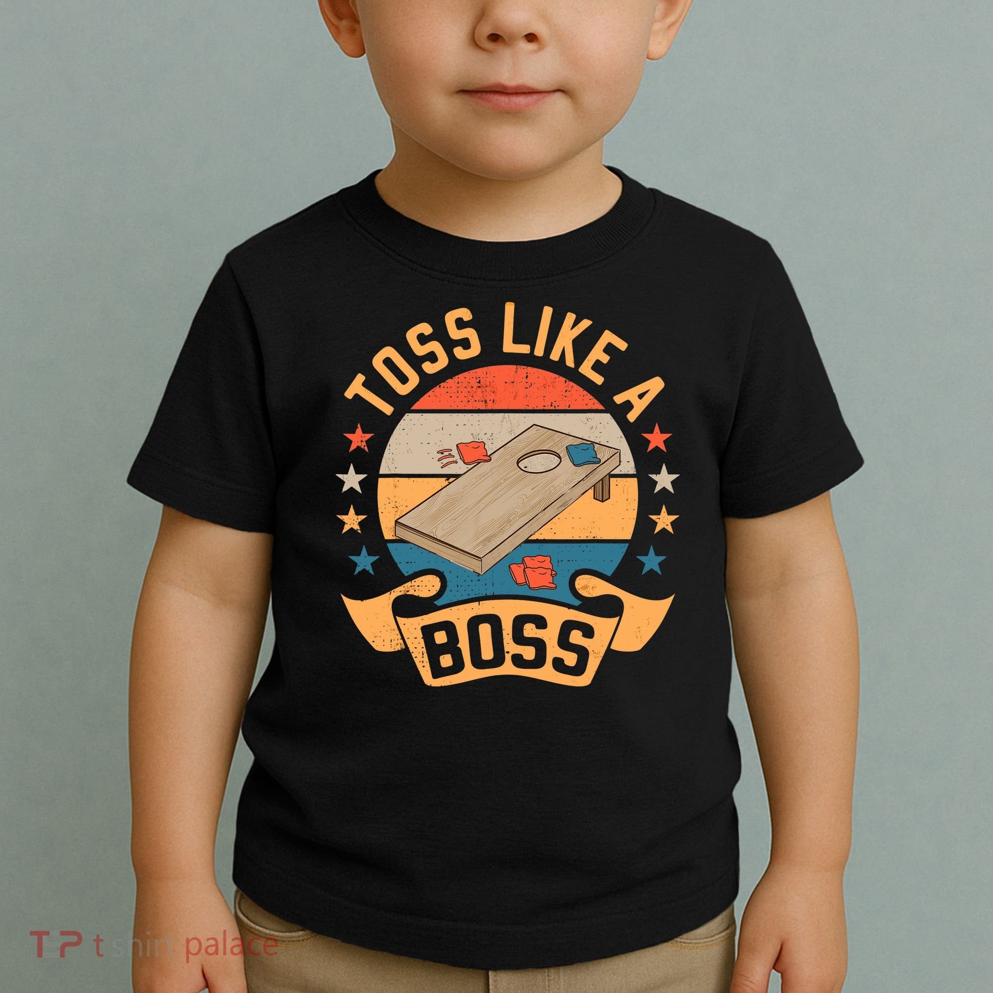 Toss Like A Boss Cornhole Champion Bean Bag Toss Game Toddler T-Shirt