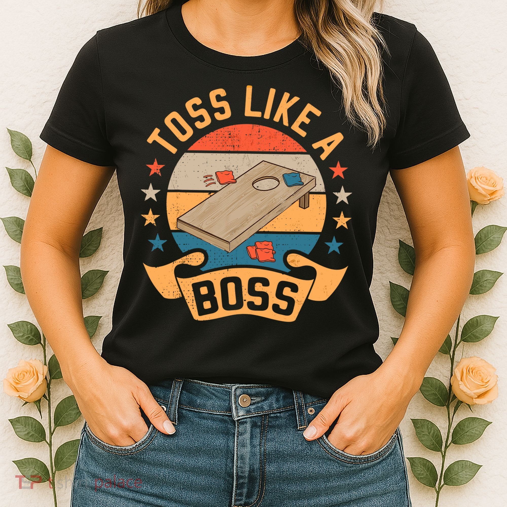 Toss Like A Boss Cornhole Champion Bean Bag Toss Game Women's T-Shirt