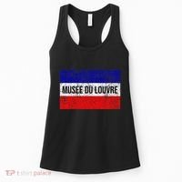 The Louvre Art Museum French Flag French Flag Distressed Women's Tank Top thumb 0
