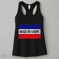 The Louvre Art Museum French Flag French Flag Distressed Women's Tank Top thumb 3