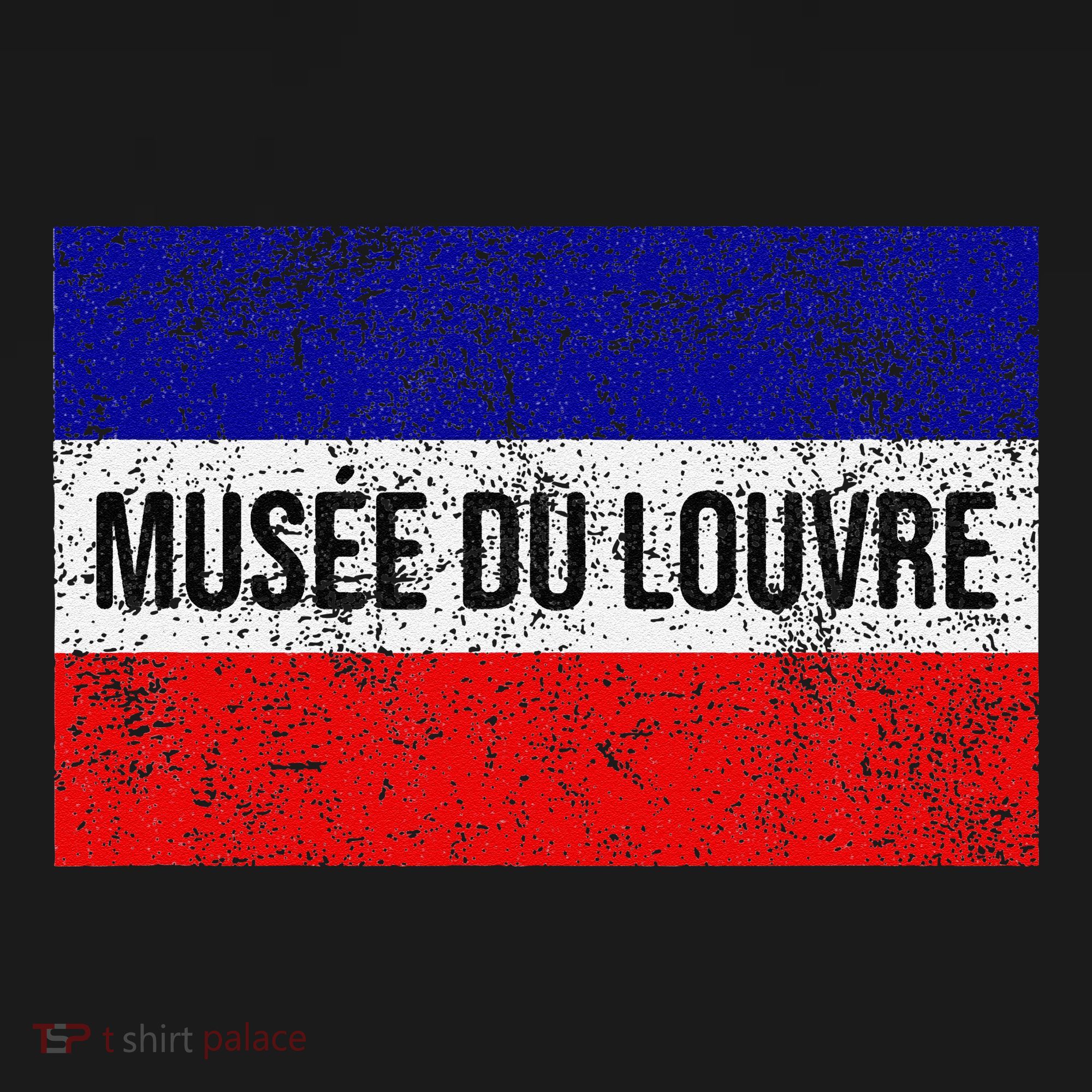 The Louvre Art Museum French Flag French Flag Distressed Women's Tank Top