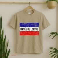 The Louvre Art Museum French Flag French Flag Distressed T-Shirt thumb 2