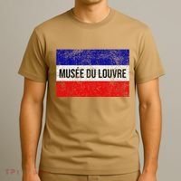 The Louvre Art Museum French Flag French Flag Distressed T-Shirt thumb 3