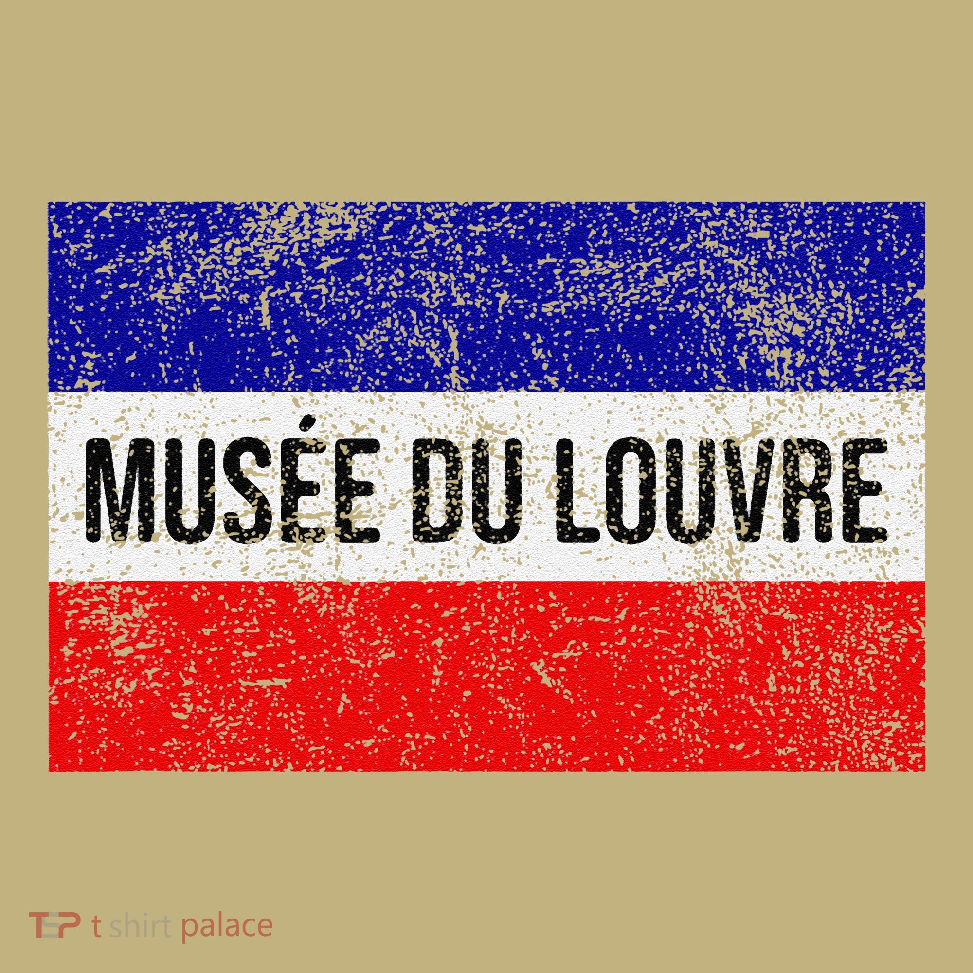 The Louvre Art Museum French Flag French Flag Distressed T-Shirt