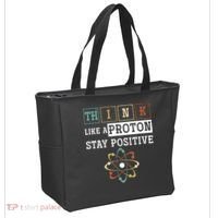 Think Like A Proton Stay Positive Periodic Table Chemistry Tote Bag thumb 2