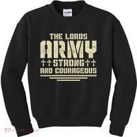 The Lords Army Strong And Courageous Jesus Christ Kids Sweatshirt thumb 0