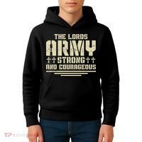 The Lords Army Strong And Courageous Jesus Christ Kids Hoodie thumb 4