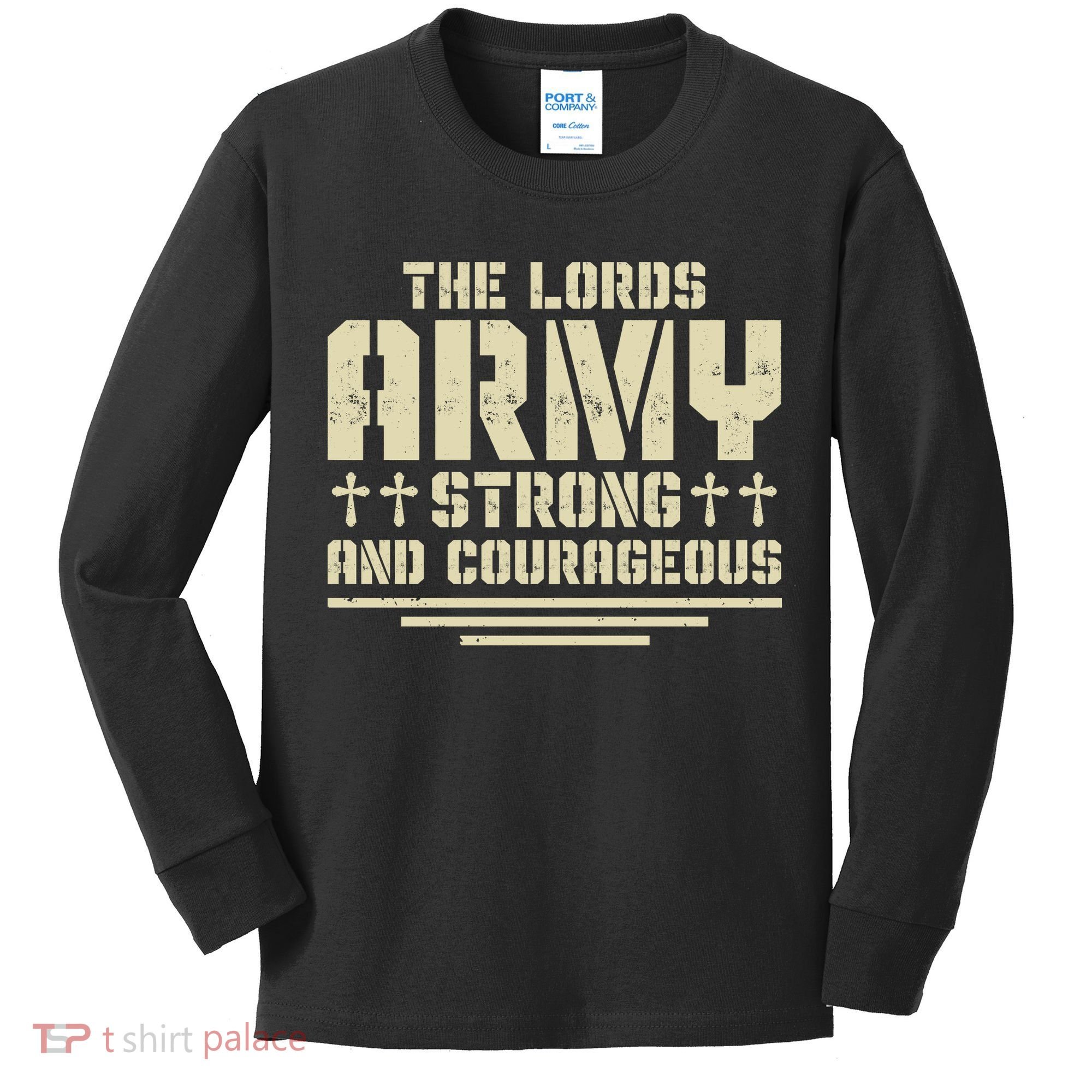 The Lords Army Strong And Courageous Jesus Christ Kids Long Sleeve Shirt