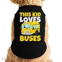 This Loves Buses Birthday Yellow School Bus Lover Doggie Tank thumb 0