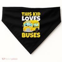 This Loves Buses Birthday Yellow School Bus Lover USA-Made Doggie Bandana thumb 0