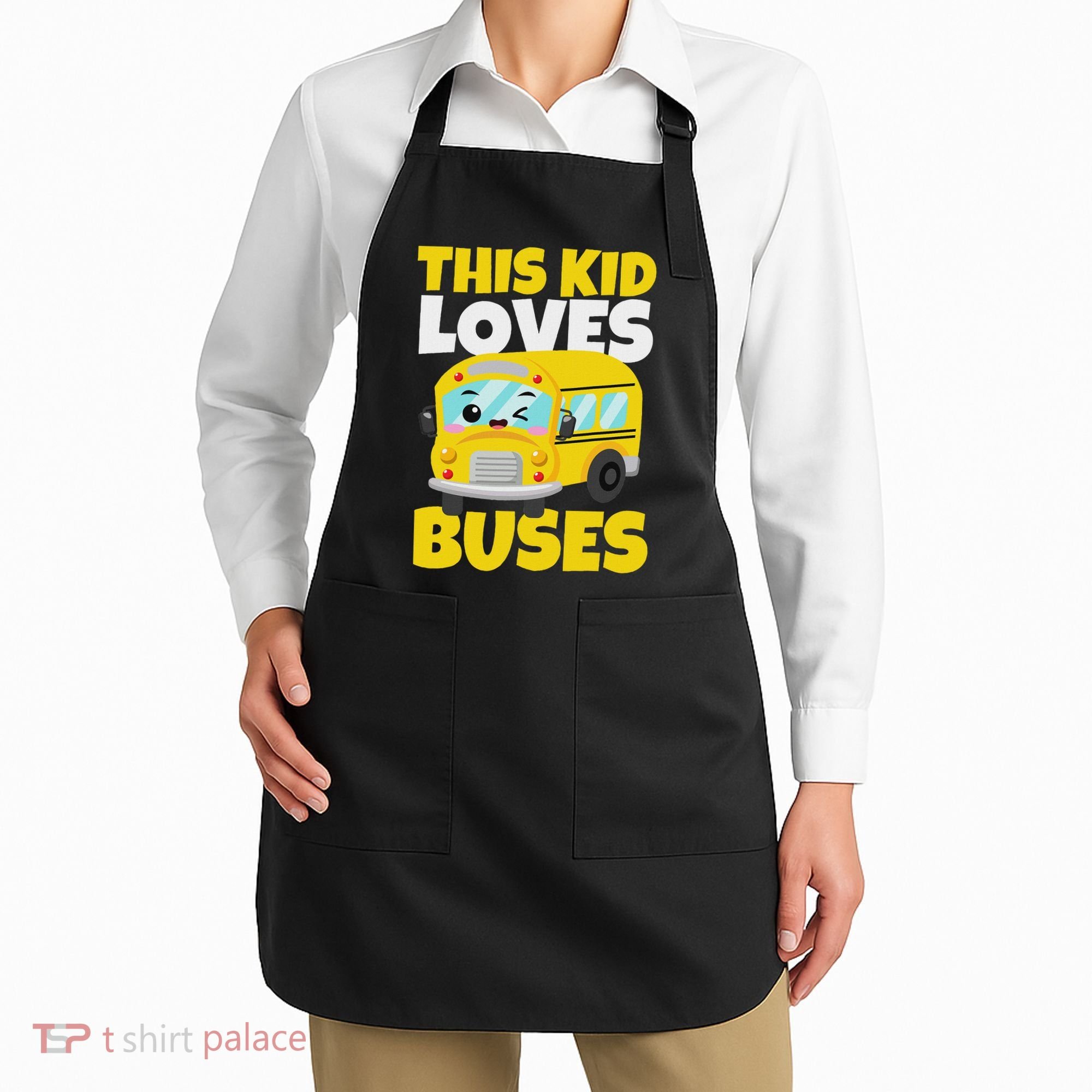 This Loves Buses Birthday Yellow School Bus Lover Apron
