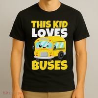 This Loves Buses Birthday Yellow School Bus Lover T-Shirt thumb 3