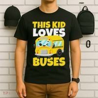 This Loves Buses Birthday Yellow School Bus Lover T-Shirt thumb 6
