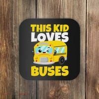 This Loves Buses Birthday Yellow School Bus Lover Coaster thumb 0
