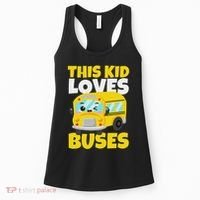 This Loves Buses Birthday Yellow School Bus Lover Women's Tank Top thumb 0