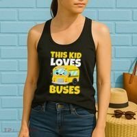 This Loves Buses Birthday Yellow School Bus Lover Women's Tank Top thumb 2
