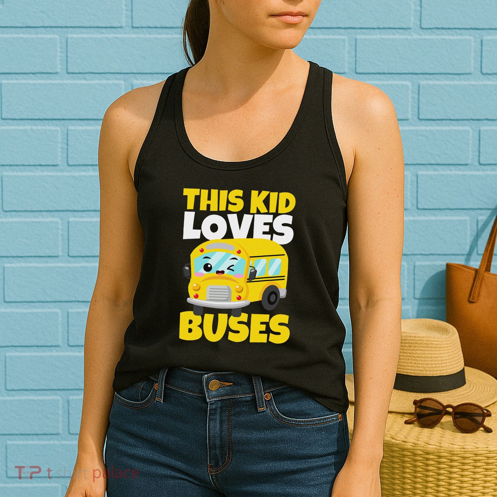 This Loves Buses Birthday Yellow School Bus Lover Women's Tank Top