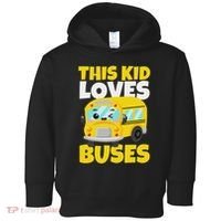 This Loves Buses Birthday Yellow School Bus Lover Toddler Hoodie thumb 0