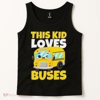 This Loves Buses Birthday Yellow School Bus Lover Tank Top thumb 2