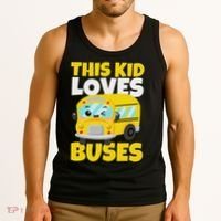 This Loves Buses Birthday Yellow School Bus Lover Tank Top thumb 3