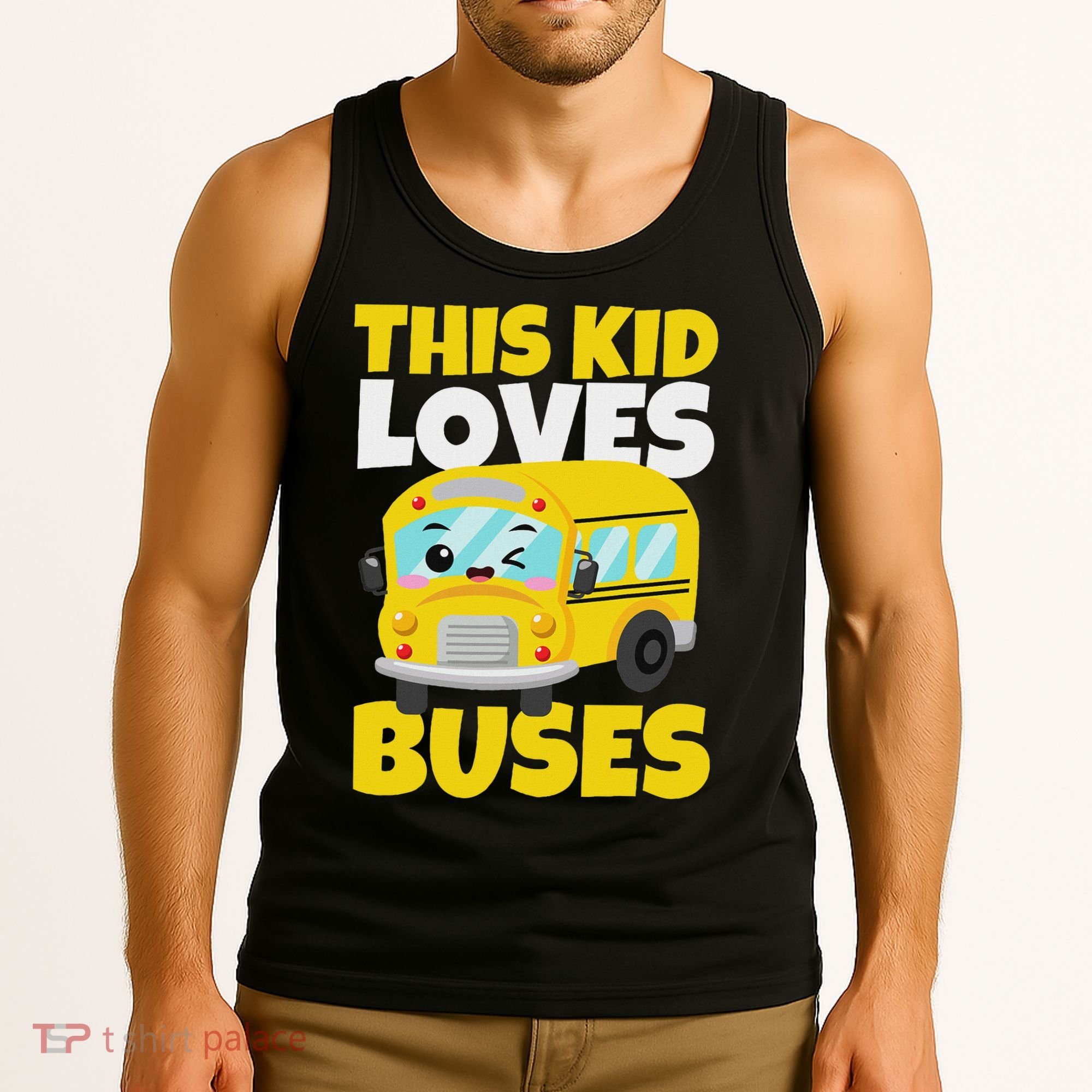 This Loves Buses Birthday Yellow School Bus Lover Tank Top