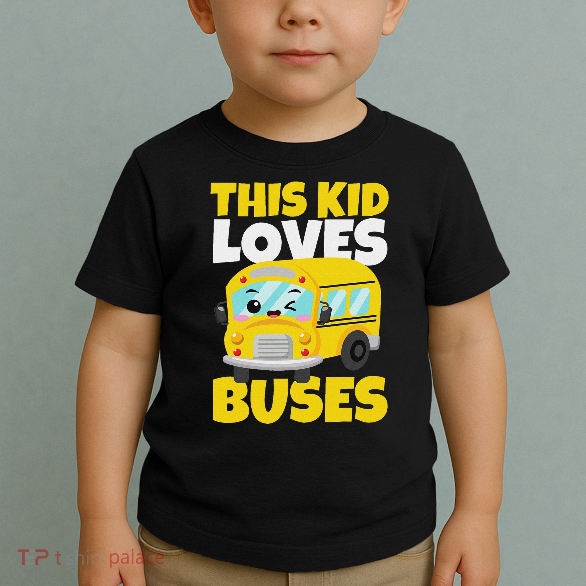 This Loves Buses Birthday Yellow School Bus Lover Toddler T-Shirt