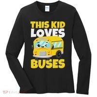 This Loves Buses Birthday Yellow School Bus Lover Women's Long Sleeve Shirt thumb 0