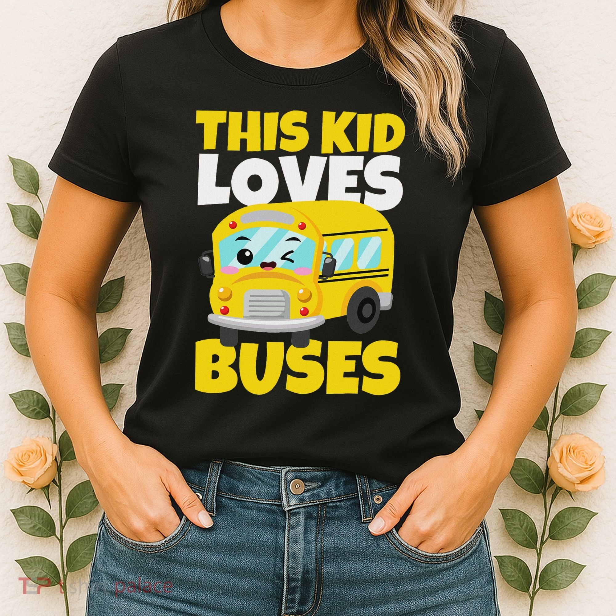 This Loves Buses Birthday Yellow School Bus Lover Women's T-Shirt