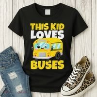 This Loves Buses Birthday Yellow School Bus Lover Women's T-Shirt thumb 3