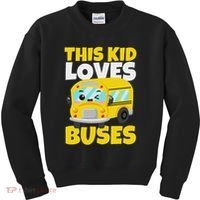This Loves Buses Birthday Yellow School Bus Lover Kids Sweatshirt thumb 0