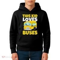 This Loves Buses Birthday Yellow School Bus Lover Kids Hoodie thumb 4