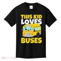 This Loves Buses Birthday Yellow School Bus Lover Kids T-Shirt thumb 0