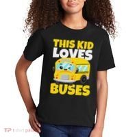 This Loves Buses Birthday Yellow School Bus Lover Kids T-Shirt thumb 2