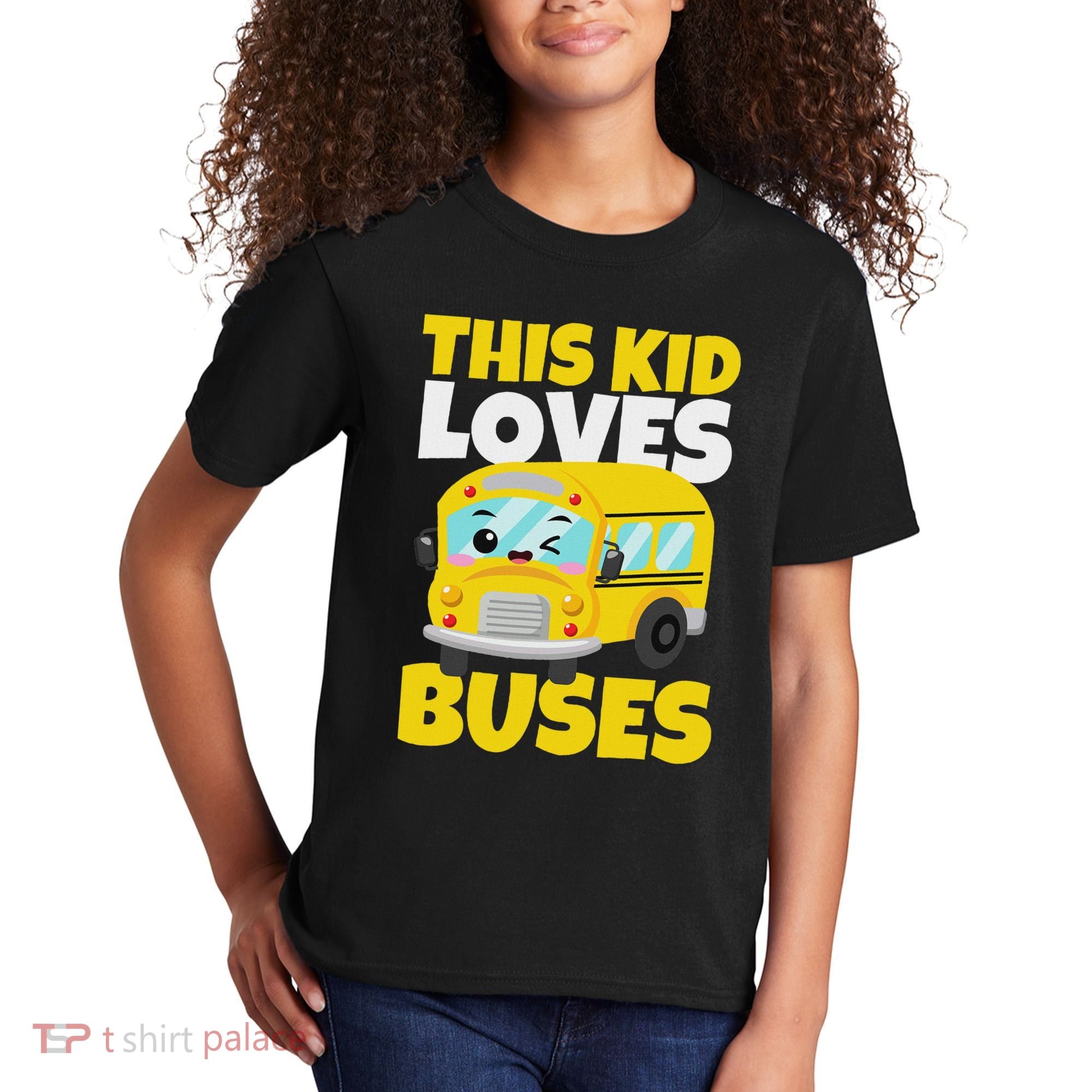 This Loves Buses Birthday Yellow School Bus Lover Kids T-Shirt