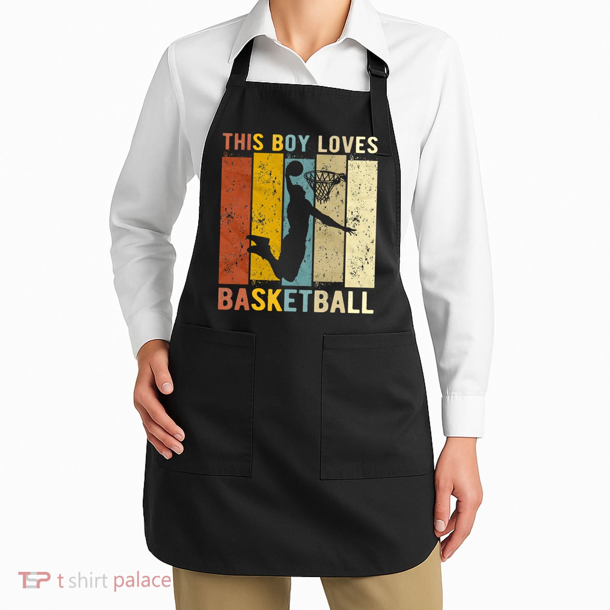 This  Loves Basketball Boys Basketball Apron