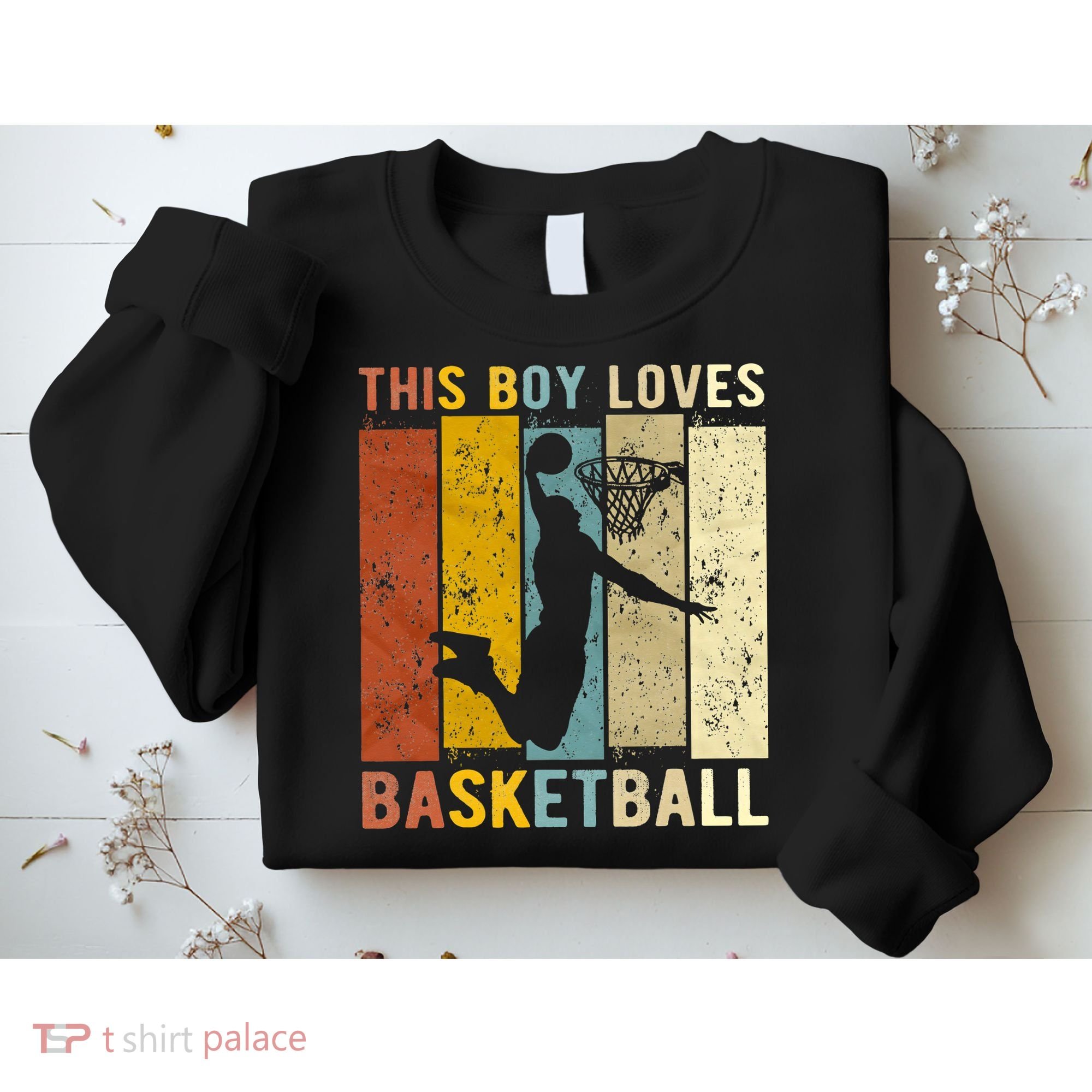 This  Loves Basketball Boys Basketball Sweatshirt