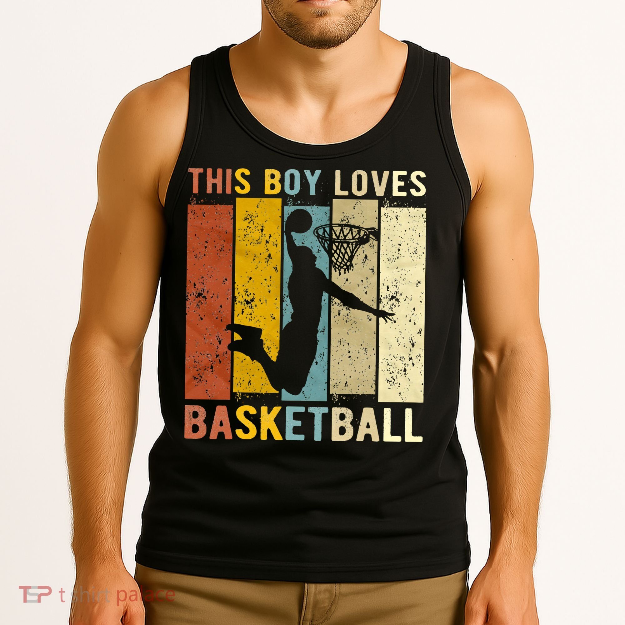 This  Loves Basketball Boys Basketball Tank Top