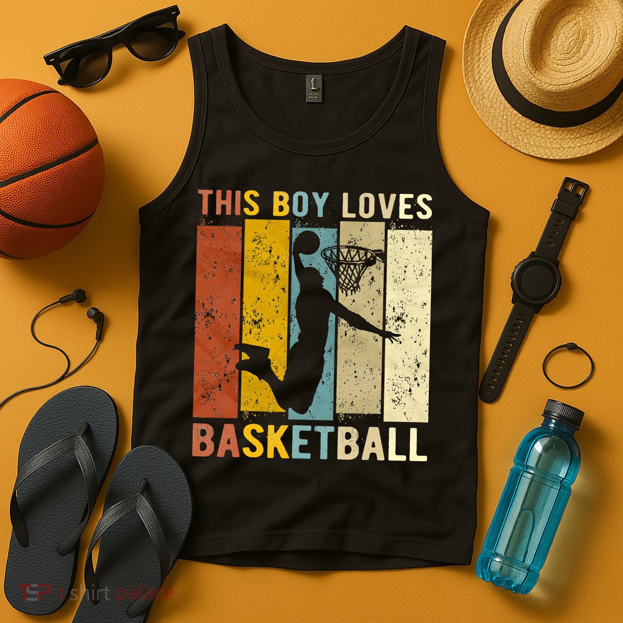 This  Loves Basketball Boys Basketball Tank Top