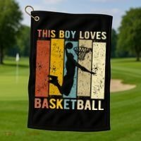 This  Loves Basketball Boys Basketball Golf Towel thumb 1
