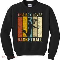 This  Loves Basketball Boys Basketball Kids Sweatshirt thumb 0