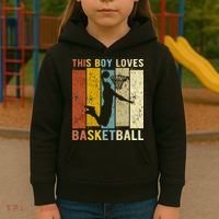 This  Loves Basketball Boys Basketball Kids Hoodie thumb 3