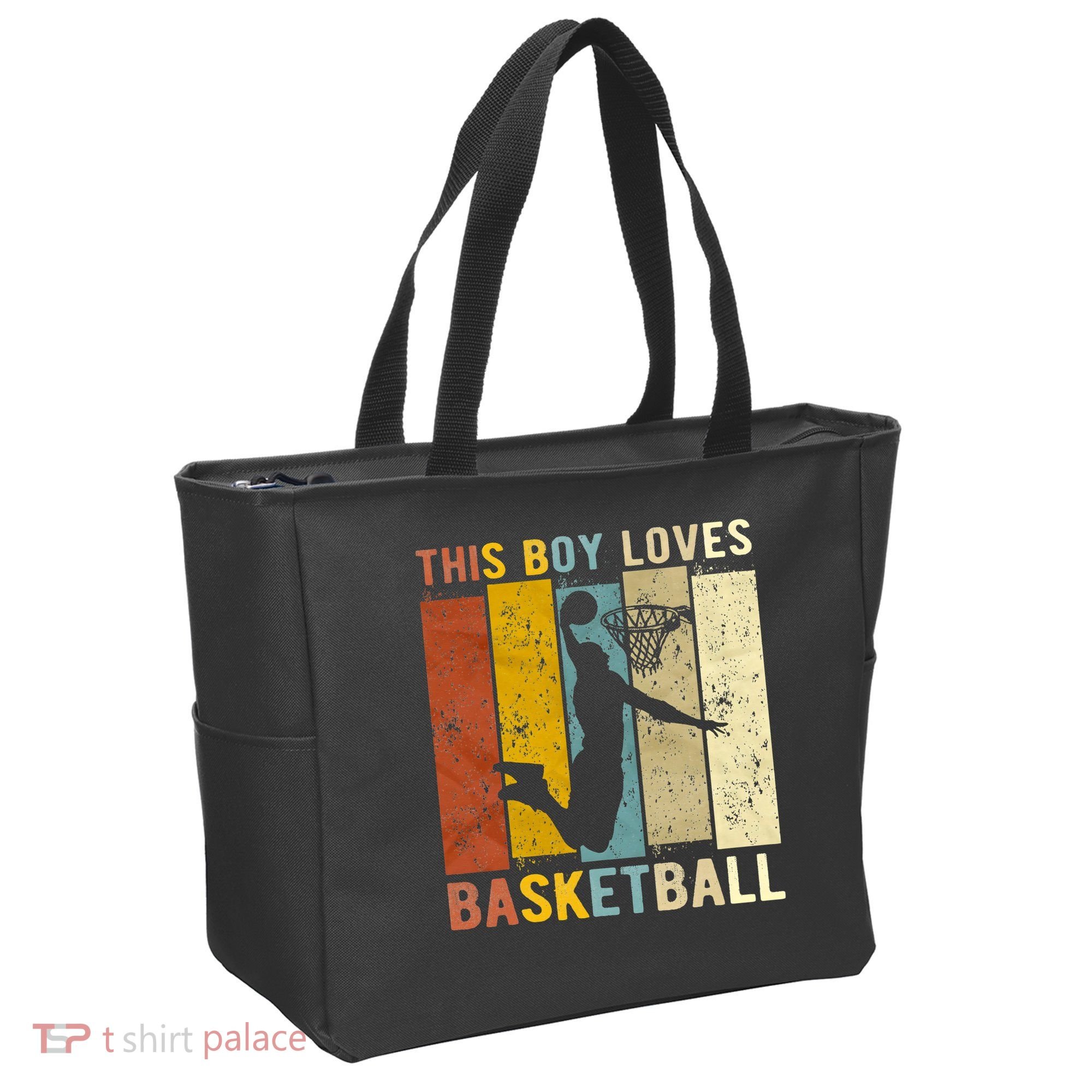 This  Loves Basketball Boys Basketball Tote Bag