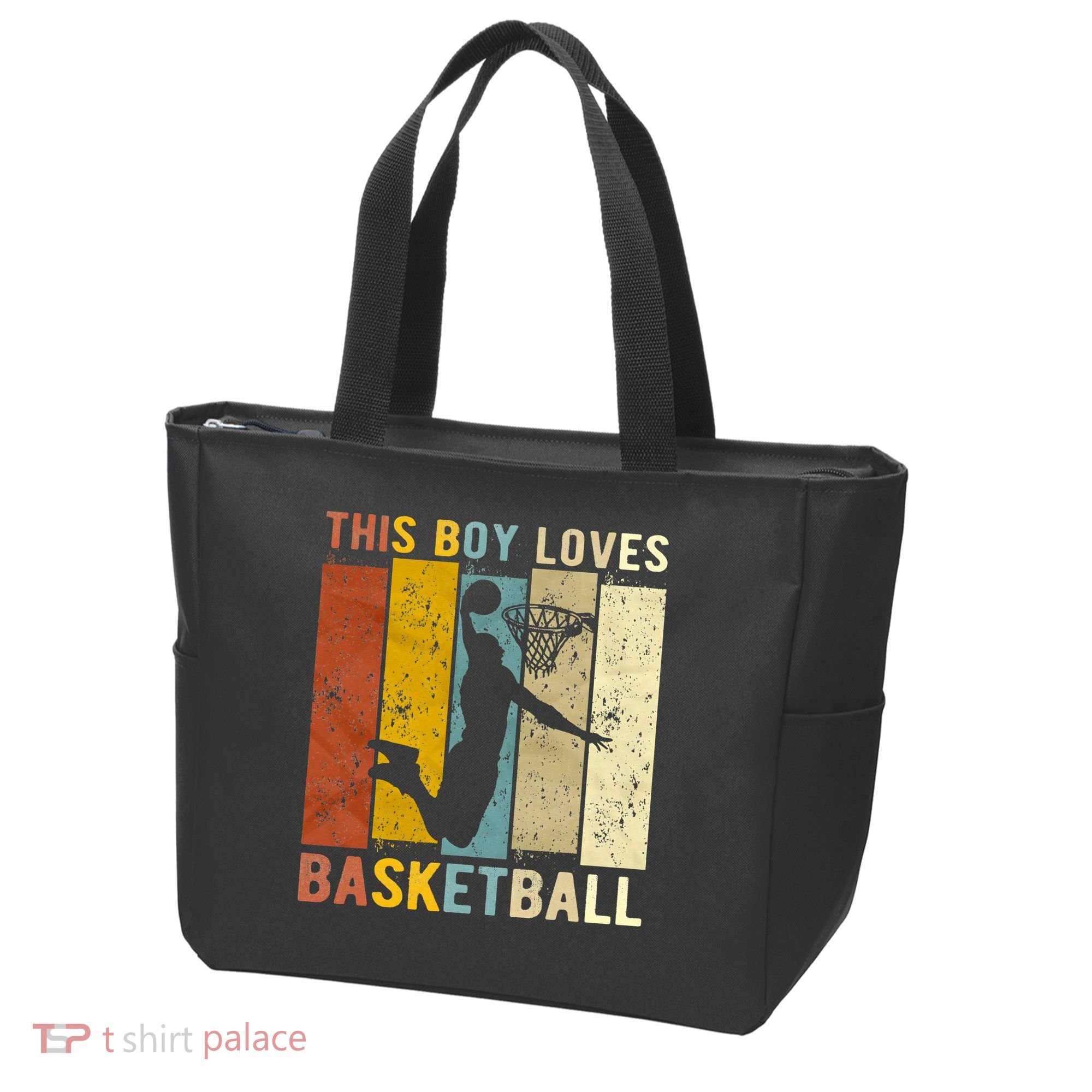 This  Loves Basketball Boys Basketball Tote Bag